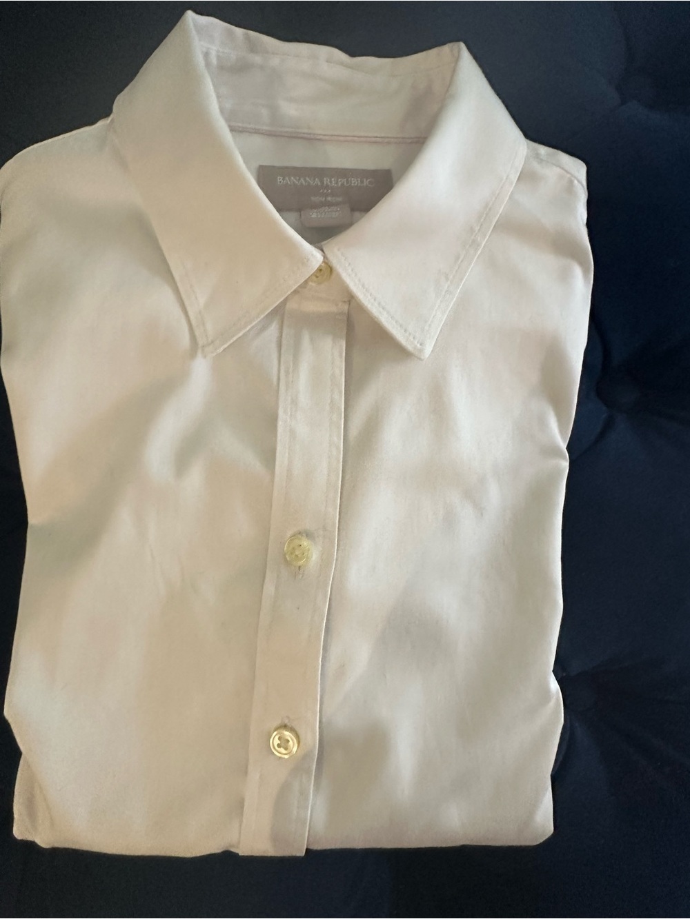 Banana Republic Women White Dress Long sleeve bottom down Shirt